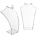 MyGift 8-Inch Clear Acrylic Necklace & Earring Jewelry 3D Bust Display Stand, Set of 2