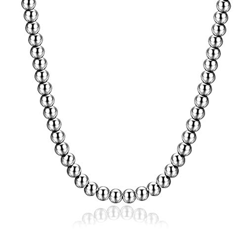 Image of Necklace or Bracelet for Women and Men, Beaded Chain Stainless Steel, Handmade Jewelry, Thick of 6-8MM and Length of 7-40 inch Optional