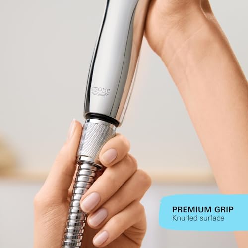 GROHE VitalioFlex Metal Long-Life - Shower Hose 1.25 m, (Tensile Strength 75 kg, Pressure Resistance Up to 16 Bar, Heat Resistance 75°C, Universal Connection G 1/2'' x 1/2''), Chrome, 22106000