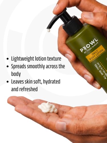 Image of PROWL by Tiger Shroff Men Body Lotion SPF 50 PA++++ with 5% Niacinamide | Daily Body Sunscreen Moisturiser for Deep Hydration & Brightening | Dry Skin, All Skin Types | Moisturizer Bodylotion | 200ml
