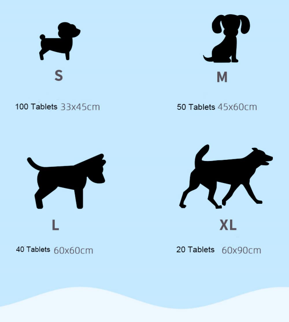 Empapadores Desodorantes Espesados para Mascotas, Empapadores Absorbentes Desechables para Perros, Empapadores De Secado RáPido A Prueba De Fugas Y Olores-S