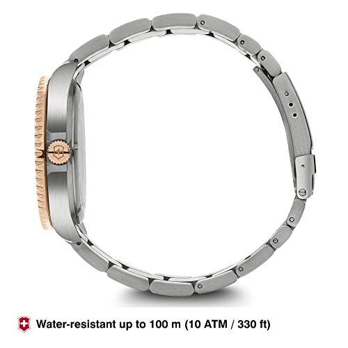 Victorinox Swiss Made Maverick, 43Mm, Blue Dial, Stainless Steel Bicolour Men Analog Watch (241950), Silver Band - Image 3