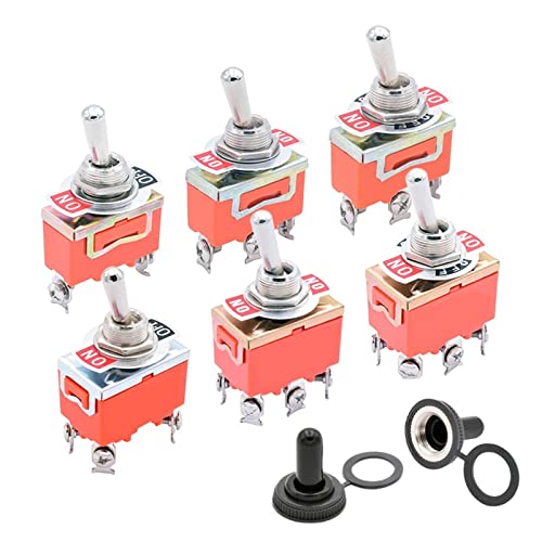 Interrupteur à bascule SPST DPDT E-TEN 250V 15A avec capuchon étanche lot de 5