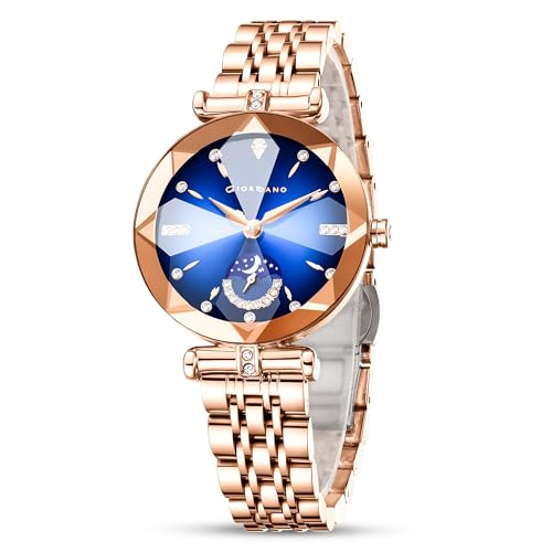 Image of Giordano Premium Watch for Women - Elegant Round Cut Glass Dial with Stainless Steel Strap & Quartz Movement