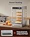 VEVOR Commercial Food Warmer Display, 4-Tier Pizza Warmer with Rotary Steam Heating for 14 in Pizza, 86℉~185℉ Temperature Control and Temp Display, 25W Oven Light + Top LED for Pizza Shop, Restaurant