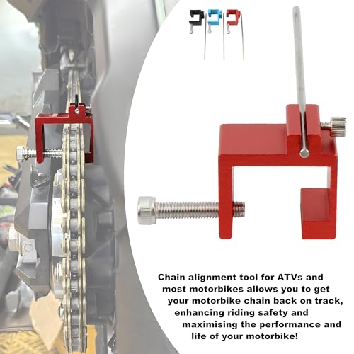 Image of Motorcycle Chain Alignment Tool,Aluminium Chain Adjusting Tool For ATV Sprocket Sport Dirt Bike Motor Scooter Repair Parts-Red