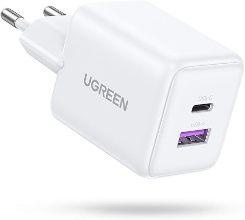 UGREEN 30W GaN Hızlı Şarj Cihazı 2 Portlu, 1xUSB-A, 1xUSB-C, Beyaz, 65015