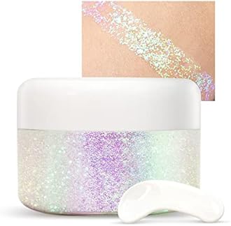 Holographic Body Glitter Gel for Body Face Hair Lip Makeup, Sparkling Glitter Long-Lasting Waterproof Liquid Sequins for Women Girls Perfect for Music Festival Halloween Concerts Art Party(04)