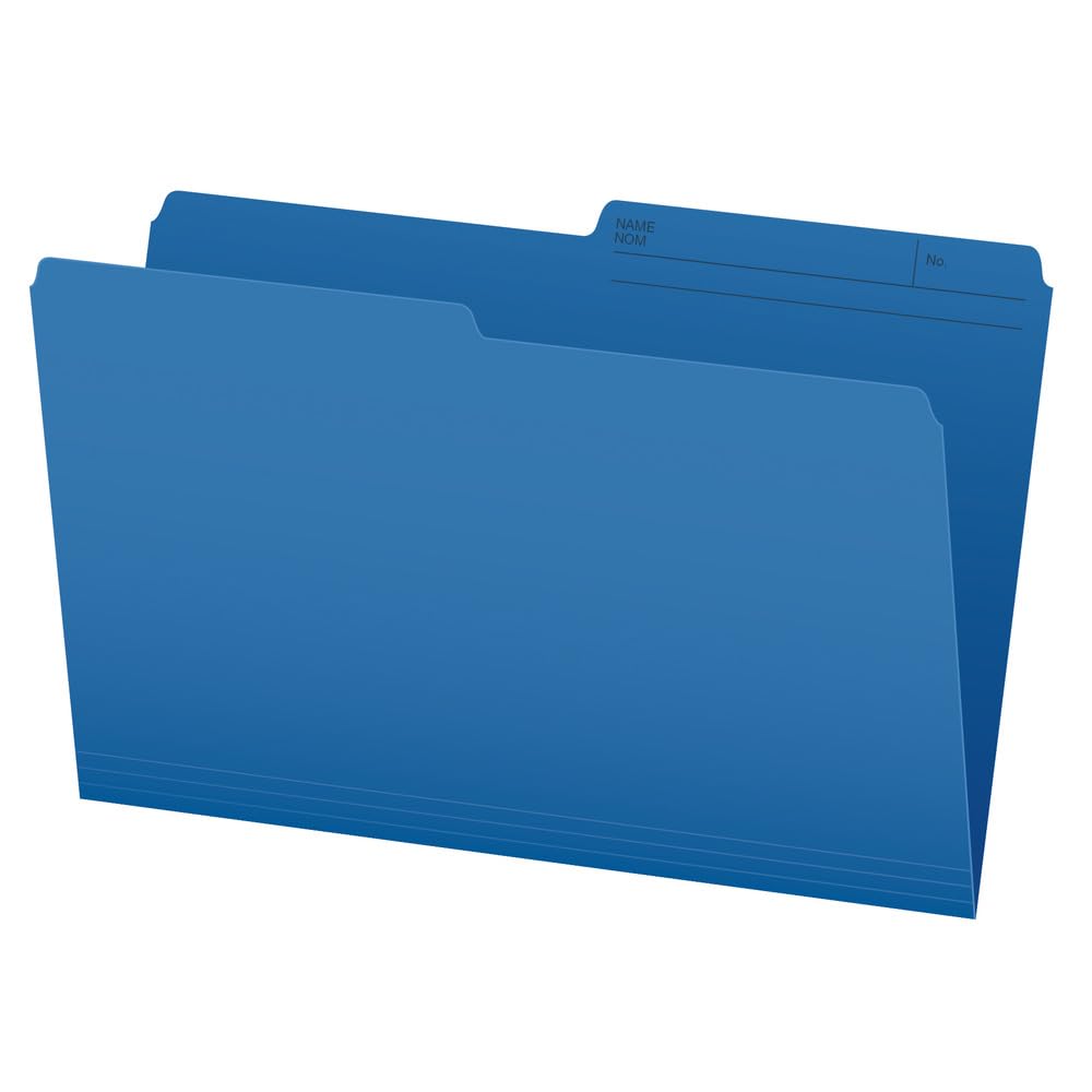 Pendaflex File Folders, 1/2 Cut Tab, Legal Size, Blue, Durable & Tear-Resistant File Organizers, 100/Box for Office, Home & School Filing Systems, Reversible & Eco-Friendly image 2