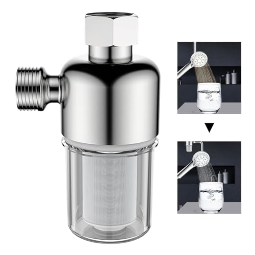 Generic Prefiltro para calentador de agua, filtro de ducha multifuncional de acero inoxidable a prueba de fugas para calentador de agua, lavavajillas