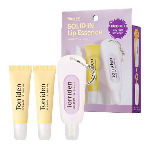 Torriden SOLID In Ceramide Lip Essence 0.37 fl.oz * 3 (Pack of 3) | Moisturizing Lip Essence for Glowy Plumped and Radiant Lip | Gift for Women | Korean Lip Balm (Jelly Case Key Chain Included)