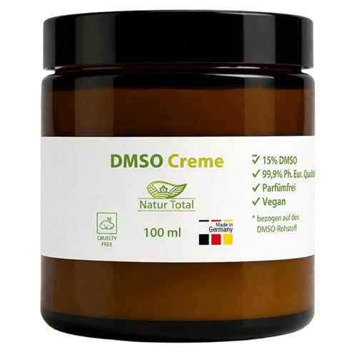 DMSO Creme 15% | 100 ml | 99 9% Dimethylsulfoxid Ph. Eur. | Caelo Basiscreme aus Deutschland | parfümfrei & vegan | Natur Total