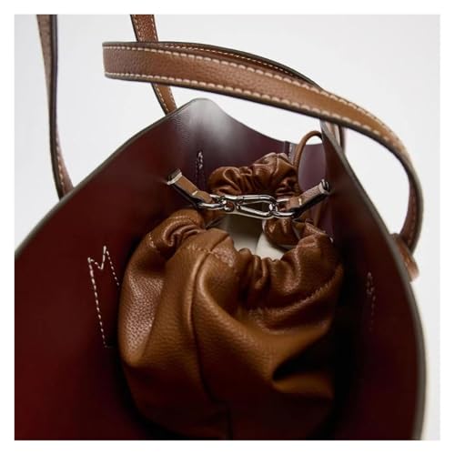 Ladies PU Leather Shoulder Bag Commuter Tote Bag With Detachable Shoulder Strap2