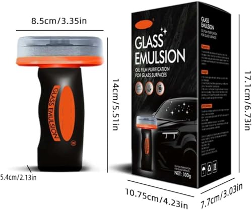 Glass Emulsion, Oil Film Cleaning Brush, Windschutzscheiben Reiniger Scheibenreiniger Auto, Handheld Q4 Glass Guard, Reinigungsbürste für Ölfilme auf Autoglas, für Fenster, Spiegeloberflächen (B)