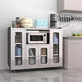ZZV Stainless Steel Storage Cabinet, Rolling Kitchen Cabinet with Wheels, Heavy Duty Floor Cabinet for Kitchen, Garage, Restaurant, Outdoor, No Assembly Required, D14.18 x W47.25 x H42.92
