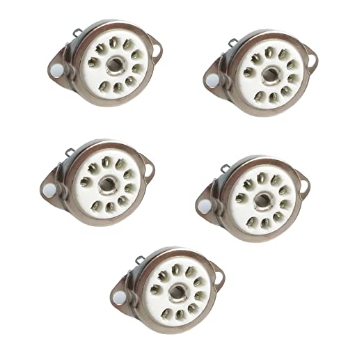 5 個 9PIN チューブソケット 12AX7 12AT7 12AU7 ECC83 ECC82 E88CC 6922 6p1 6p14 6n1 6N2 6N3 6N4 DIYers 愛好家のためのラジオチューブソケット