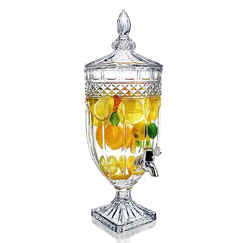 1.3 Gallon Glass Beverage Dispenser with Spigot Glass...