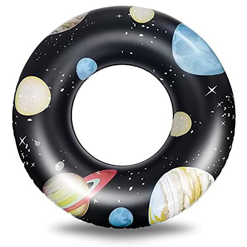 BLUELF Pool Floats Tube Planet Theme Pool Floaties Inflatable Pool Tube Toys Swim Tube Rings, Beach Pool Swimming Parties for Kids 6 Years Old+ and Adult