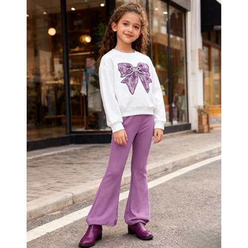 Image of Girls Clothes 2 Piece Cute Butterfly Sweatshirt & Flared Pants /Cargo Pants Winter Outfits for Teen Girls 7-14Y