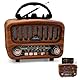 AM/FM/SW Retro Radio mit Bluetooth 5.0, Nostalgie Radios Klein mit 1800mAh Akku, Küchenradio & Kofferradio mit 5-W-Lautsprecher, Unterstützt USB/TF/AUX, Vintage Radio für Zuhause, Büro, Outdoor