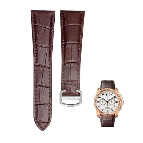 Bracelet de montre interchangeable en cuir marron 17mm hommes femmes