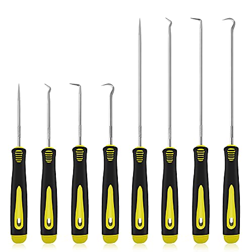 Juego de 8 Ganchos Largos y Cortos, Juego de Ganchos extractores de mangueras DaKuan, Gancho para Coches, Extractor de retenes, Extractor de Juntas tóricas, Gancho para Juntas tóricas