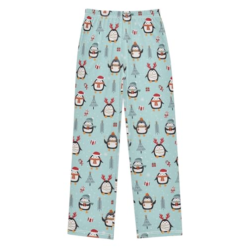 ZZXXB Penguin Gift Tree Boys Long Pants Soft Trousers Elastic Waist Kids Lounge Bottoms with Pockets S-XL