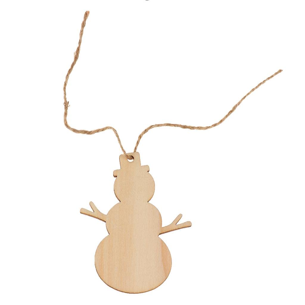 3x10pcs Blank Wood Snowman Gift Tags DIY Craft Christmas Tree Decor Ornaments