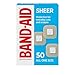 BAND-AID Brand Sheer Spots Adhesive Small Square Bandages, Sterile, Individually Wrapped Discreet First Aid & Wound Care for Minor Cuts & Scrapes, Quilt-Aid Comfort Pads, One Size, 50 ct