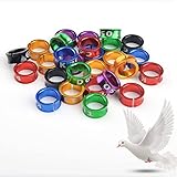 PFCKE Open Bird Leg Rings Split Bird Leg Rings Aluminum Split Bird Leg Rings Ldentifying Pigeons Training Rings Hibiscus Birds, Parrots, Peonies, Doves, etc. Mixed Colors 50 PCS Per Pack