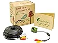 Green Feathers Wildlife 700TVL Wired Bird Box Camera with Night Vision 940nm Invisible Infrared, Includes 20m Video and Power Extension Cable