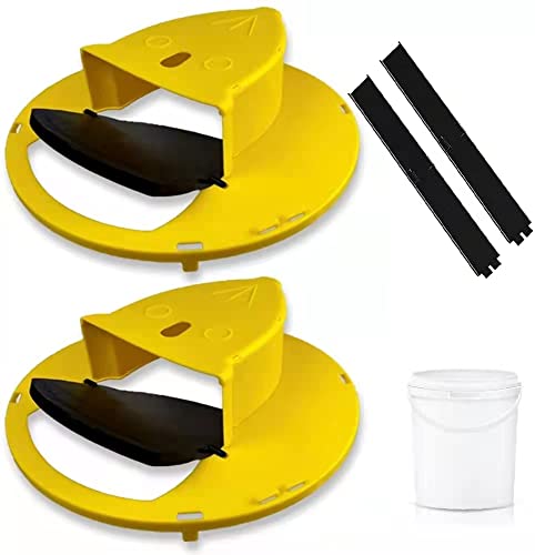 SFKL 2 Packs Mouse Trap, New Bucket Lid Mouse Trap Rat Trap Flip Slide Bucket Lid Flip AMD Slide Mouse Rat Trap Rat Trap Reusable Mouse Traps Auto Reset Balance (YellowÃ—2)
