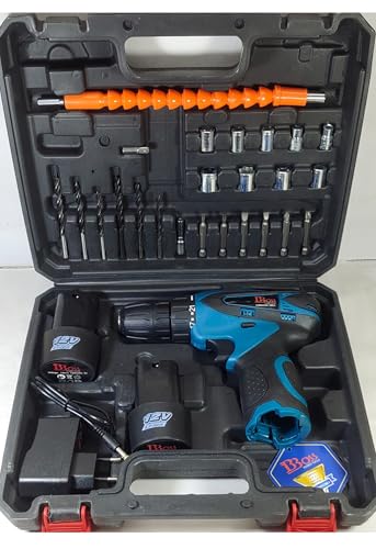 Image of Boss Professional & Home Cordless Heavy Duty Drill Machine with Accessories 10 MM 12 Volts 1300 RPM Variable Speed