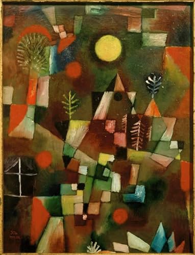 Cuadro decorativo la luna piena Paul Klee, arte en lienzo para decoración de paredes de salón