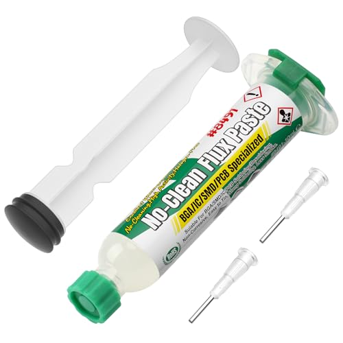 BEEYUIHF No-Clean Electronic Flux, High Activity Solder Flux Paste, SMD Soldering Flux for Electronics, 10 mL Syringe Electrical Flux for BGA/LED/PCB/CPU/IC #8491
