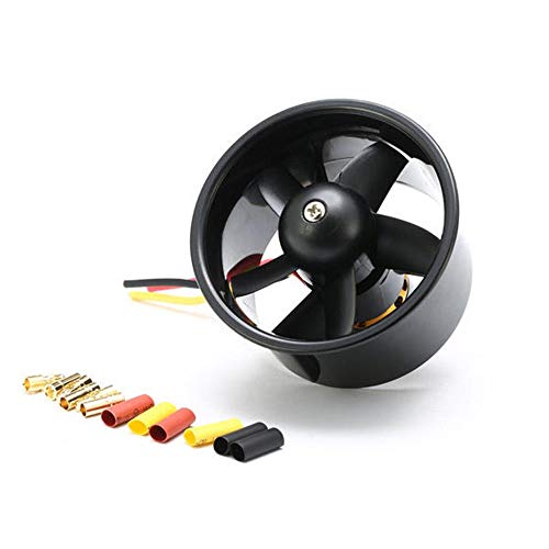 Liergou Accesorios para Drones Unidad 64MM 5 Cuchillas Fed con 4500KV Motor sin escobillas (Color : Negro, tamaño : 64MM)