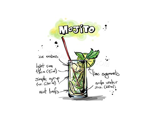 The Art Stop Food Drink Painting Alcohol Cocktail Recipe Mojito Framed Print F12X4654