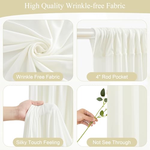 Cortinas de fondo crema con luces 2 paneles 5x10ft miniatura 2