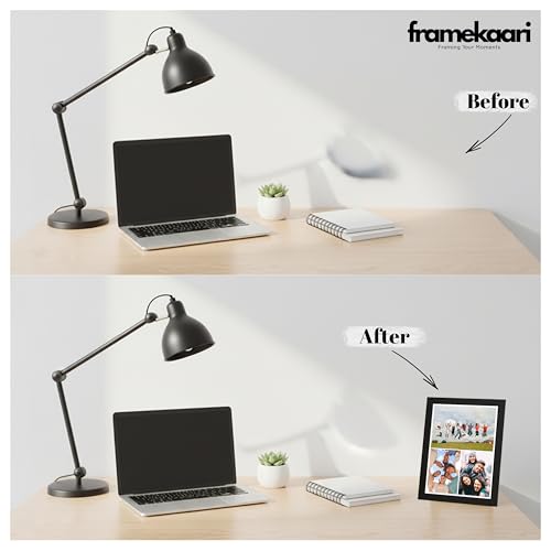 Image of Framekaari Customised Photo Frame | Personalised Gift | Custom 3-Photo Collage | Tabletop & Wall Mount | Room & Home Decor | 16x21 cm (Design-10)