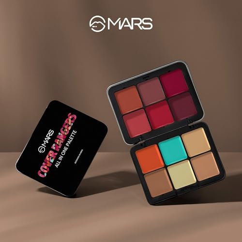 Image of MARS Cover Rangers Creamy Concealer and Corrector Palette | Include Lip & Cheek Tint | Easy to Blend & Lightweight Concealer for Face Makeup (24 gm) (04-MULTICOLOR)