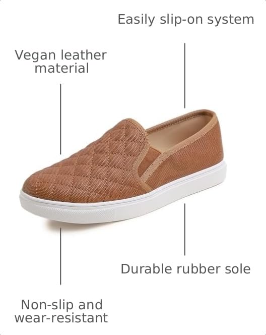 Image of FEVERSOLE Women's Casual Slip On Sneaker Comfort Quilted Loafer Flats