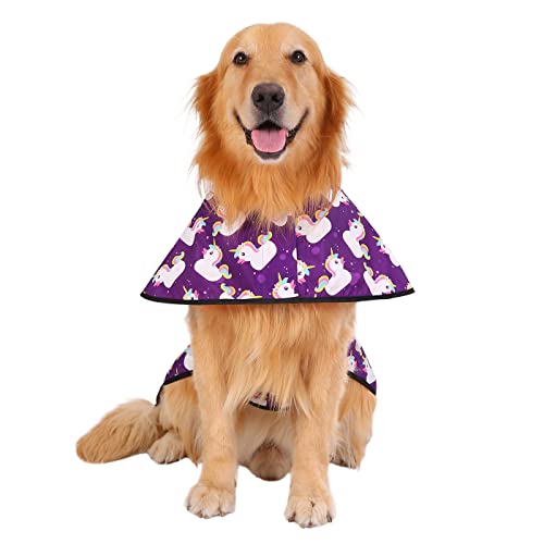 HDE Dog Raincoat Jacket Reflective Adjustable Hooded Pet Poncho Rain Coat with Leash Hole for Small to X-Large Dogs Purple Unicorn Ducks - L by HDE - Image 2