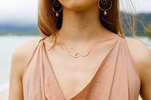 CSIYANJRY99 Gold Wave Necklace for Women Line Ocean Wave Pendant Necklace Hawaii Sea Beach Friendship Jewelry - Image 4