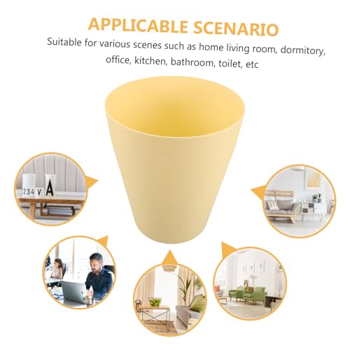 Caneca de basura rectangular de plástico amarillo miniatura 3