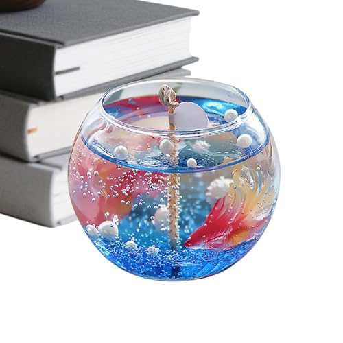 Vela de acuario de peces en miniatura - Burbujas temáticas marítimas | Vela perfumada de larga duración, para mujer, hogar, dormitorio, relajación, celebración, fiesta
