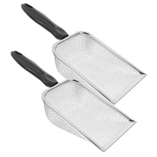 Parliky 2 pezzi Spiaggia in Acciaio Inossidabile Multifunzione per Sabbia Giardinaggio e Lettiera Animali Design Filtrante e Riutilizzabile per Raccolta Conchiglie e Pulizia Outdoor