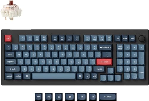 Image of Keychron V5 Max Wireless Custom Knob Mechanical Keyboard, QMK /VIA Programmable 96% Layout Bluetooth 5.1 /2.4 GHz /Wired RGB with Hot-swappable Gateron Jupiter Brown Switch Compatible with Mac Windows