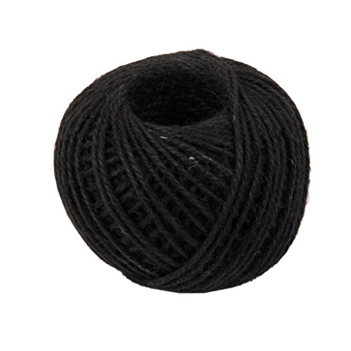 RayLineDo® 2mm Jute Twine String 3-Ply 100 Meter Hemp Rope Cord for Tag, Gifts Wrapping, Wedding Decoration, Office, Gardening Projects in Black
