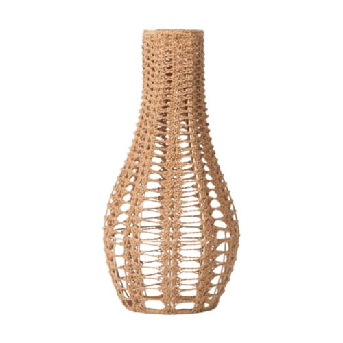 Pantalla de lámpara colgante vintage de cuerda de algodón tejida a mano para techo de salón
