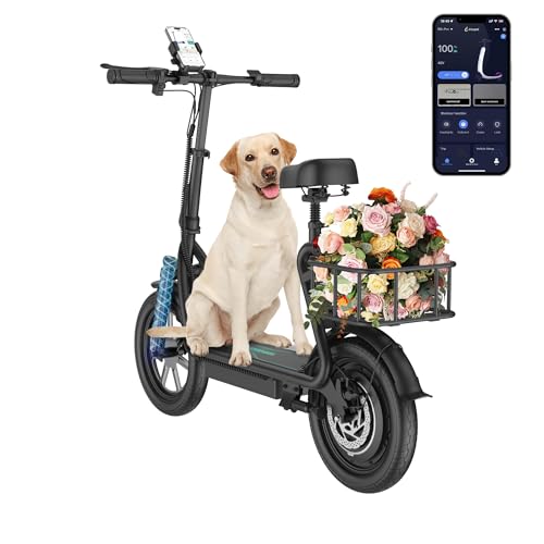 Aovowheel Electric Scooter for Adults, Folding E Scooter with 500W Motor 24 Mph Top Speed, Max 27 Miles Long Range, 14